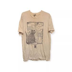 Stuart Katt Size L 100% Cotton Home Is Where The Hair Is Cat Graphic Tee Shirt